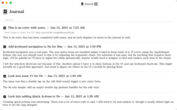 Thumbnail of a screenshot of the application's journal view in light mode